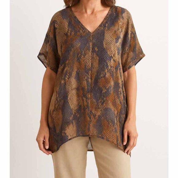 Bryn Walker Top 100% Silk Sheer Oversized Sz S Cap Sleeve Made in USA Lagenlook - Picture 11 of 11